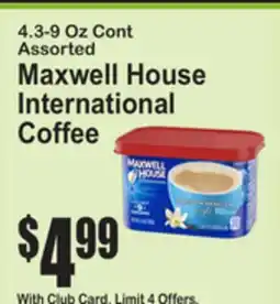 SuperFresh Maxwell House International Coffee offer