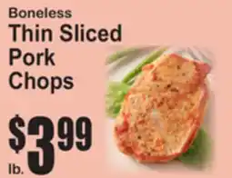 SuperFresh Boneless Thin Sliced Pork Chops offer