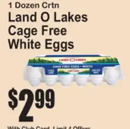 SuperFresh 1 Dozen Crtn Land O Lakes Cage Free White Eggs offer