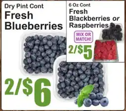 SuperFresh Fresh Blueberries, Fresh Blackberries or Raspberries offer