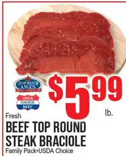 Extra Supermarket FRESH BEEF TOP ROUND STEAK BRACIOLE offer