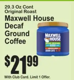 SuperFresh Maxwell House Decaf Ground Coffee offer
