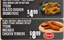 SuperFresh TYSON GLAZED CHICKEN DRUMSTICKS, BREADED CHICKEN TENDERS offer
