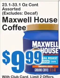 SuperFresh Maxwell House Coffee offer