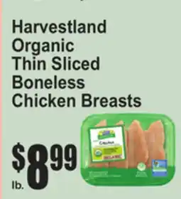 SuperFresh Harvestland Organic Thin Sliced Boneless Chicken Breasts offer
