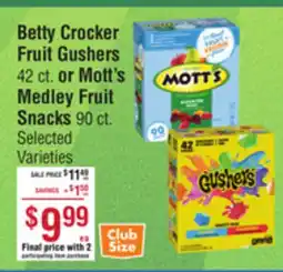 Smart & Final Betty Crocker Fruit Gushers or Mott's Medley Fruit Snacks offer