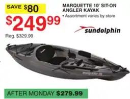 Dunham's Sports SUNDOLPHIN MARQUETTE 10' SIT-ON ANGLER KAYAK offer