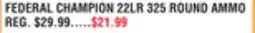 Dunham's Sports REMINGTON FEDERAL CHAMPION 22LR 325 ROUND AMMO offer