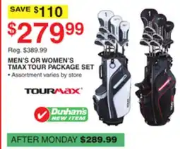 Dunham's Sports TOURMAX MEN'S OR WOMEN'S TMAX TOUR PACKAGE SET offer