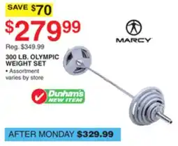 Dunham's Sports MARCY 300 LB. OLYMPIC WEIGHT SET offer
