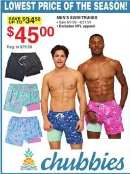 Dunham's Sports MEN'S SWIM TRUNKS offer