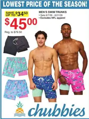 Dunham's Sports MEN'S SWIM TRUNKS offer