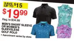 Dunham's Sports MEN'S SHORT SLEEVE OR WOMEN'S SLEEVELESS GOLF POLO offer