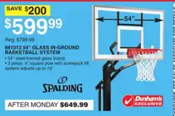 Dunham's Sports 881013 54 GLASS IN-GROUND BASKETBALL SYSTEM offer