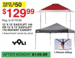 Dunham's Sports 12' X 12' EASYLIFT 144 OR 13' X 13' EASYLIFT 170 INSTANT CANOPY offer