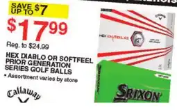 Dunham's Sports CALLAWAY HEX DIABLO OR SOFTFEEL PRIOR GENERATION SERIES GOLF BALLS offer