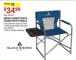 Dunham's Sports BLACK SIERRA MESH DIRECTOR'S CHAIR WITH TABLE offer