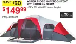 Dunham's Sports EAGLES NEST OUTFITTERS ASPEN RIDGE 10-PERSON TENT WITH SCREEN ROOM offer