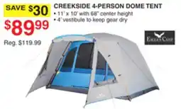 Dunham's Sports CREEKSIDE 4-PERSON DOME TENT offer
