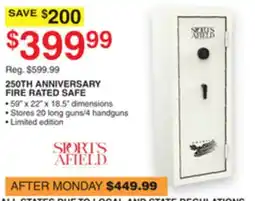 Dunham's Sports SPORTS AFIELD 250TH ANNIVERSARY FIRE RATED SAFE offer