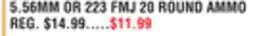 Dunham's Sports 5.56MM OR 223 FMJ 20 ROUND AMMO offer