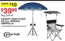 Dunham's Sports CANOPY QUAD CHAIR OR ALL TERRAIN UMBRELLA offer