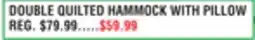 Dunham's Sports DOUBLE QUILTED HAMMOCK WITH PILLOW offer