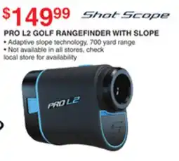 Dunham's Sports SHOT SCOPE PRO L2 GOLF RANGEFINDER WITH SLOPE offer