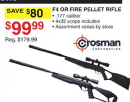 Dunham's Sports CROSMAN F4 OR FIRE PELLET RIFLE offer
