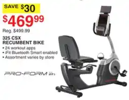 Dunham's Sports PRO-FOAM 325 CSX RECUMBENT BIKE offer