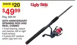 Dunham's Sports UGLY STIK 50TH ANNIVERSARY SPINNING ROD AND REEL COMBO offer