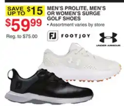 Dunham's Sports MEN'S PROLITE, MEN'S OR WOMEN'S SURGE GOLF SHOES offer