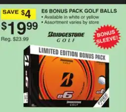 Dunham's Sports E6 BONUS PACK GOLF BALLS offer
