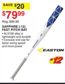 Dunham's Sports EASTON SAPPHIRE (-12) FAST PITCH BAT offer