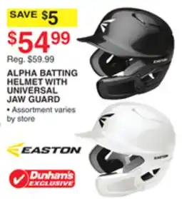 Dunham's Sports ALPHA BATTING HELMET WITH UNIVERSAL JAW GUARD offer