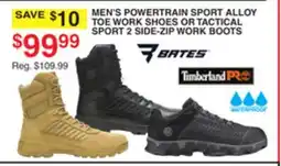 Dunham's Sports MEN'S POWERTRAIN SPORT ALLOY TOE WORK SHOES OR TACTICAL SPORT 2 SIDE-ZIP WORK BOOTS offer