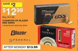 Dunham's Sports CHAMPION OR BLAZER 9MM AMMO offer