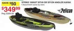 Dunham's Sports PELICAN STRIKE 100NXT SIT-IN OR SIT-ON ANGLER KAYAK offer