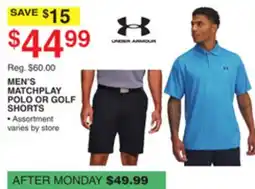 Dunham's Sports MEN'S MATCHPLAY POLO OR GOLF SHORTS offer