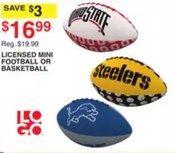 Dunham's Sports LICENSED MINI FOOTBALL OR BASKETBALL offer
