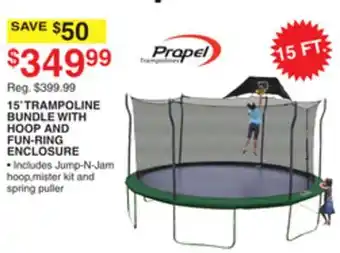 Dunham's Sports 15' TRAMPOLINE BUNDLE WITH HOOP AND FUN-RING ENCLOSURE offer