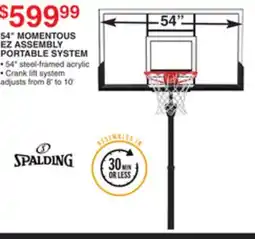 Dunham's Sports 54 MOMENTOUS EZ ASSEMBLY PORTABLE SYSTEM offer