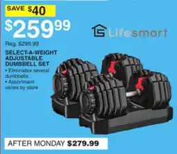 Dunham's Sports LIFESMART SELECT-A-WEIGHT ADJUSTABLE DUMBBELL SET offer