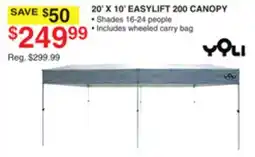 Dunham's Sports YOLI 20' X 10' EASYLIFT 200 CANOPY offer
