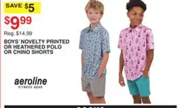 Dunham's Sports AEROLINE BOY'S NOVELTY PRINTED OR HEATHERED POLO OR CHINO SHORTS offer