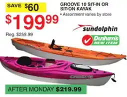 Dunham's Sports GROOVE 10 SIT-IN OR SIT-ON KAYAK offer