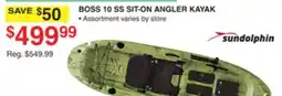 Dunham's Sports SUNDOLPHIN BOSS 10 SS SIT-ON ANGLER KAYAK offer
