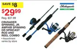 Dunham's Sports SHAKESPEARE CRUSADER SPINNING, JR- AMPHIB SPINNING OR SPINCAST ROD AND REEL COMBO offer