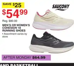 Dunham's Sports SAUCONY MEN'S OR WOMEN'S COHESION 18 RUNNING SHOES offer
