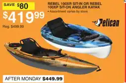 Dunham's Sports REBEL 100XR SIT-IN OR REBEL 100XP SIT-ON ANGLER KAYAK offer